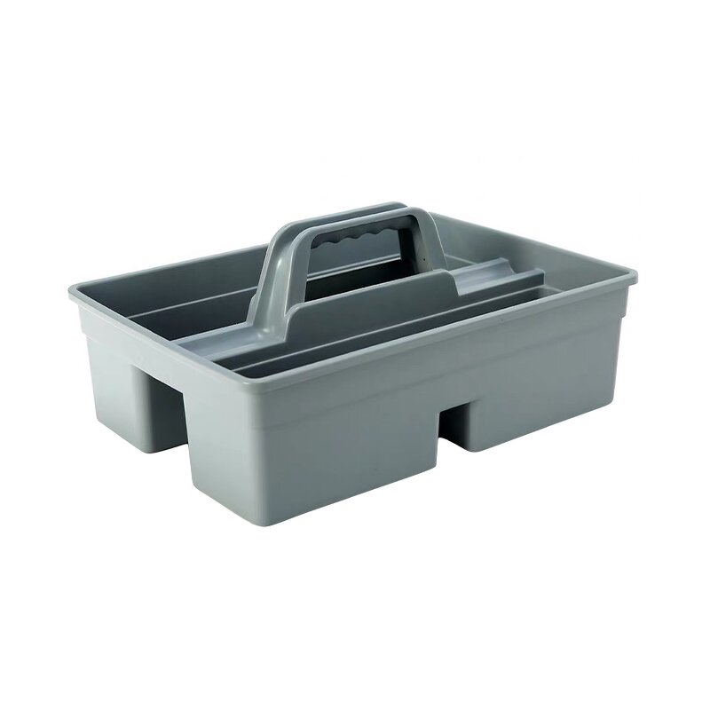 Plastic Storage Basket Factory - OEM/ODM Custom Industrial 2 Compartment Plastic Storage Basket for Cleaning Supplies