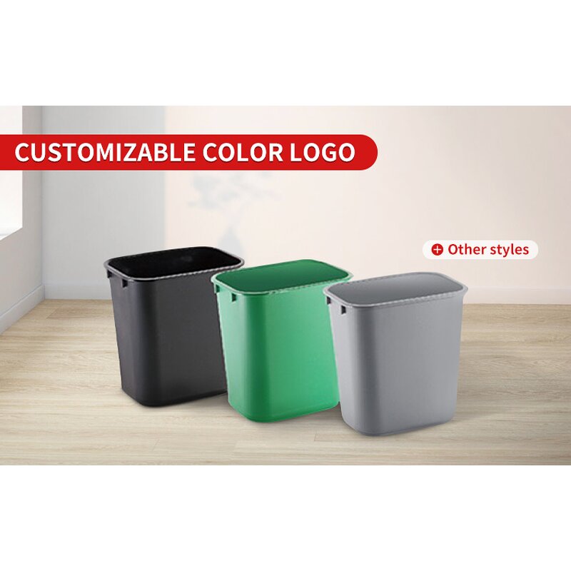 Swing Lid Rubbish Bin Manufacturer - OEM/ODM Custom Black Grey Plastic Swing Lid Recycling Rubbish Bin Open Top