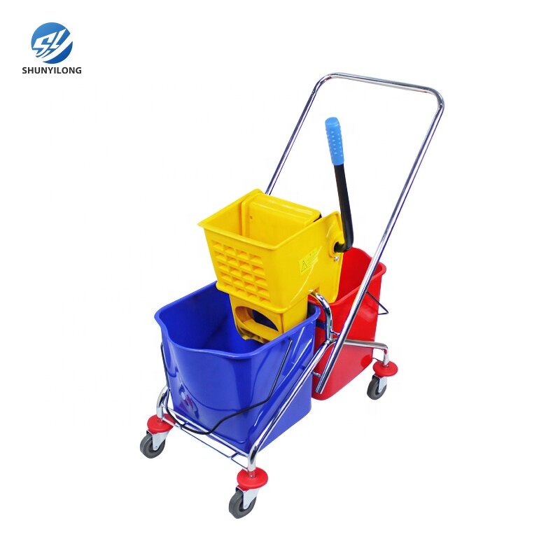 Double Bucket PP Plastic Mop Trolley Manufacturer - OEM/ODM Custom OEM Accepted Double Bucket PP Plastic Mop Trolley