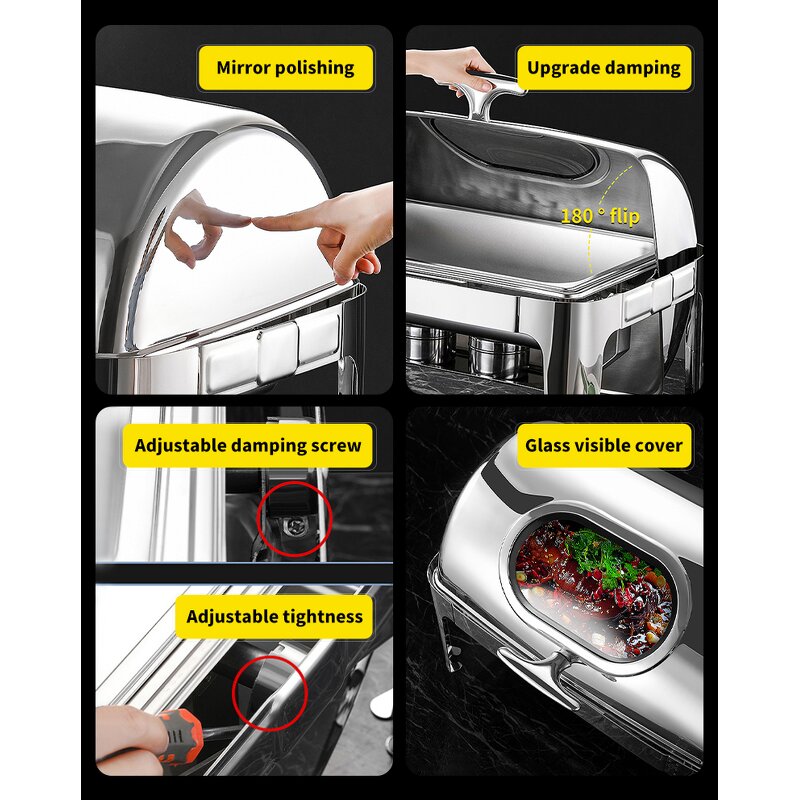 Catering Kitchenware Set Manufacturer - OEM/ODM Custom Hotel Restaurant Catering Kitchenware Set Hot Pot Chafer Dishes