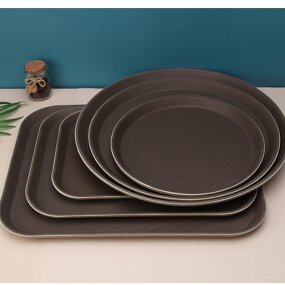 Non Slip PP Tray Manufacturer - OEM/ODM Custom Skid Proof Non Slip PP Tray Round Rectangle Dinner Tray for Food Serving