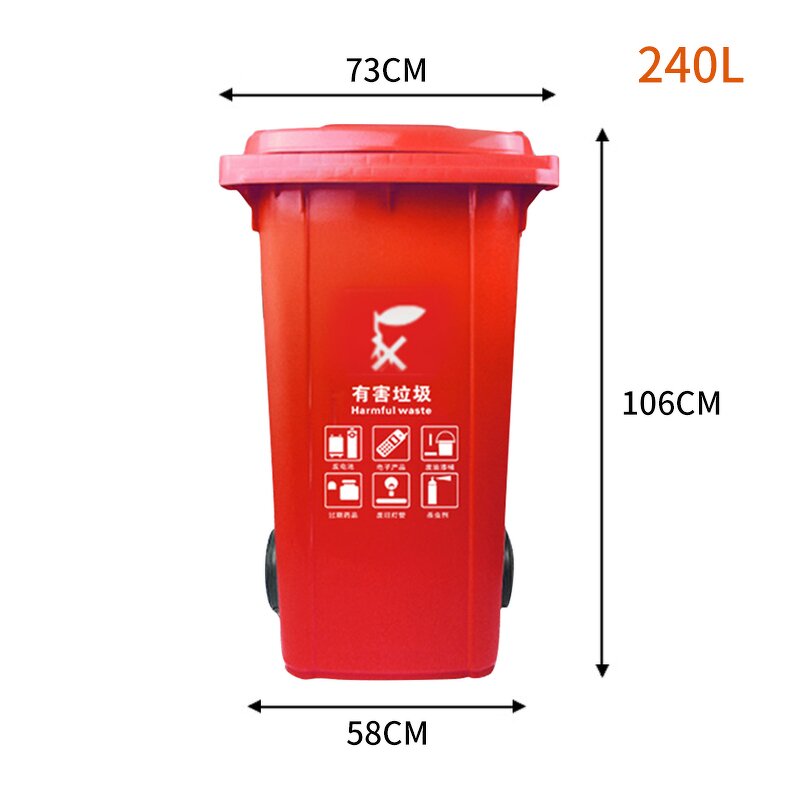 Plastic Waste Container Manufacturer - OEM/ODM Custom 120 Liter Plastic Waste Container Wheels Street Trash Bin Public