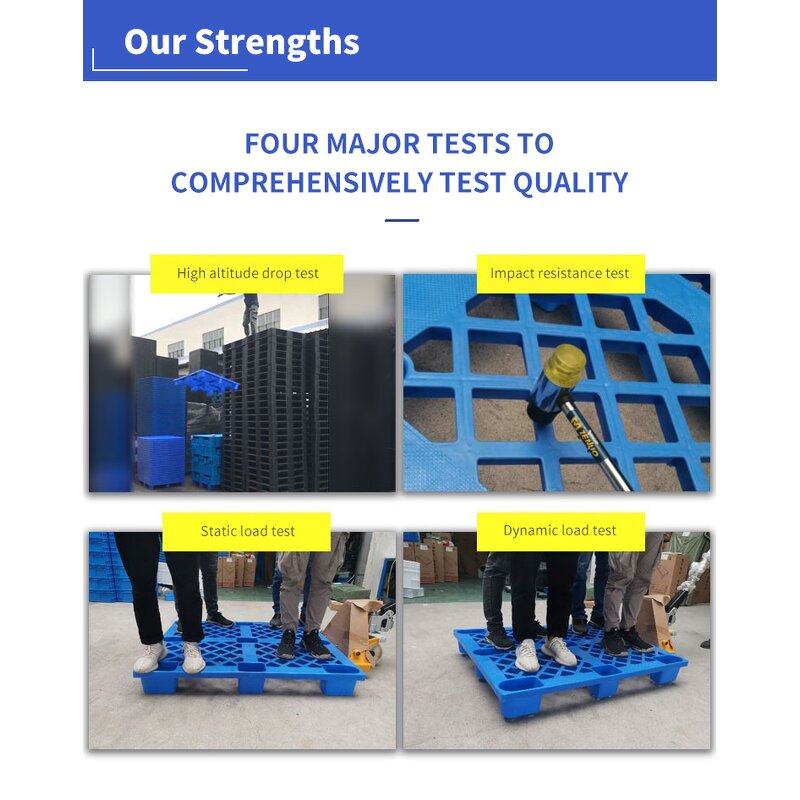 Plastic Pallets Manufacturer - OEM/ODM Custom Heavy Duty Plastic Pallets 1500x1500mm 4 Way Entry Steel Frame