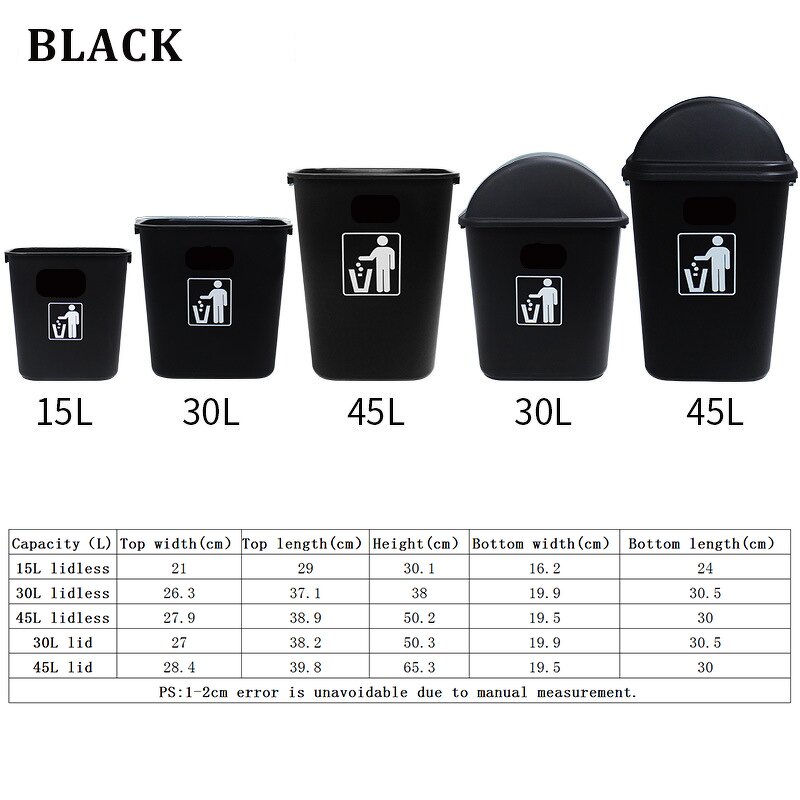 Plastic Recycling Bin Factory - OEM/ODM Custom Customized Square Plastic Recycling Waste Bin Trash Can Open Top