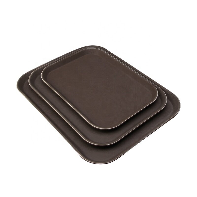 Non Slip Tray Factory - OEM/ODM Custom Skid Proof Non Slip PP Tray Round Rectangle Dinner Tray for Food Serving