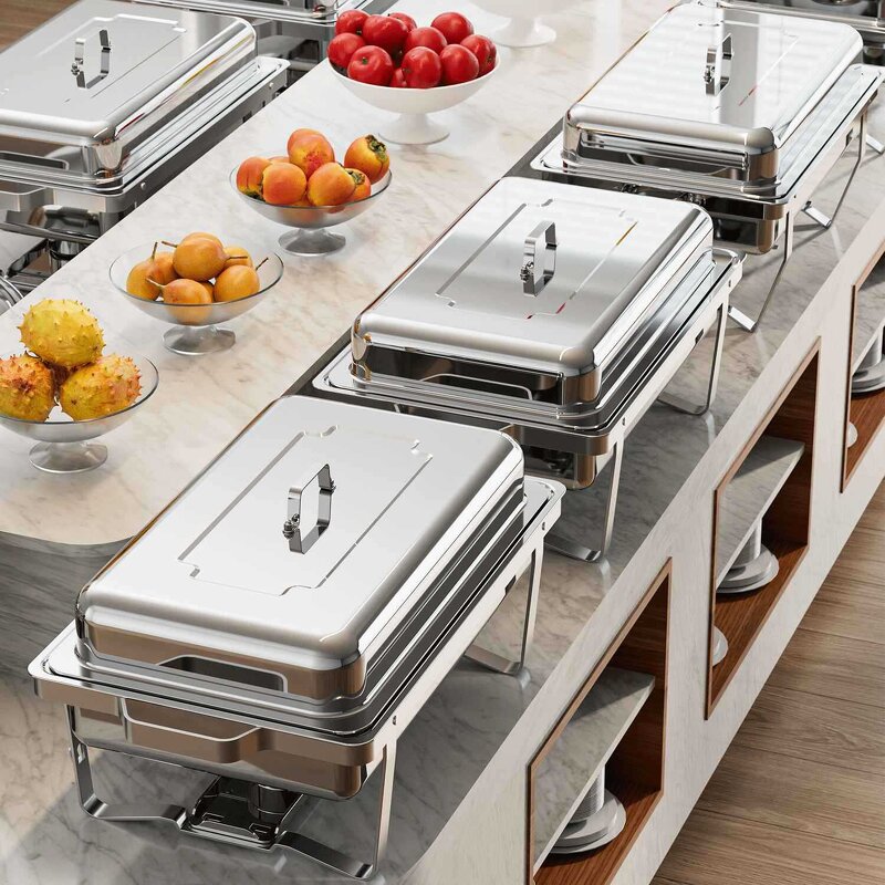 Stainless Steel Chafer Set Factory - OEM/ODM Custom Catering Stainless Steel Chafer Set with Fuel Heating