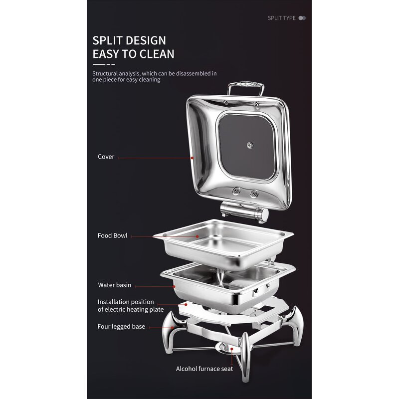 Chafing Dishes Buffet Stove Factory - OEM/ODM Custom New Design Chafing Dishes Buffet Stove Display Stand Food Warmer