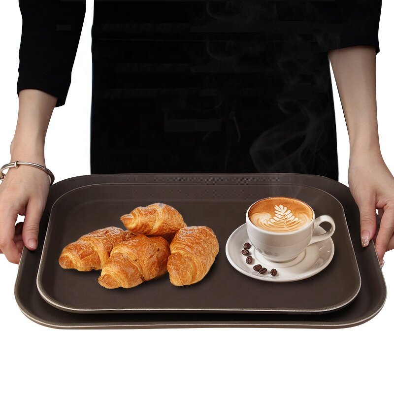 Non Slip Tray Factory - OEM/ODM Custom Skid Proof Non Slip PP Tray Round Rectangle Dinner Tray for Food Serving