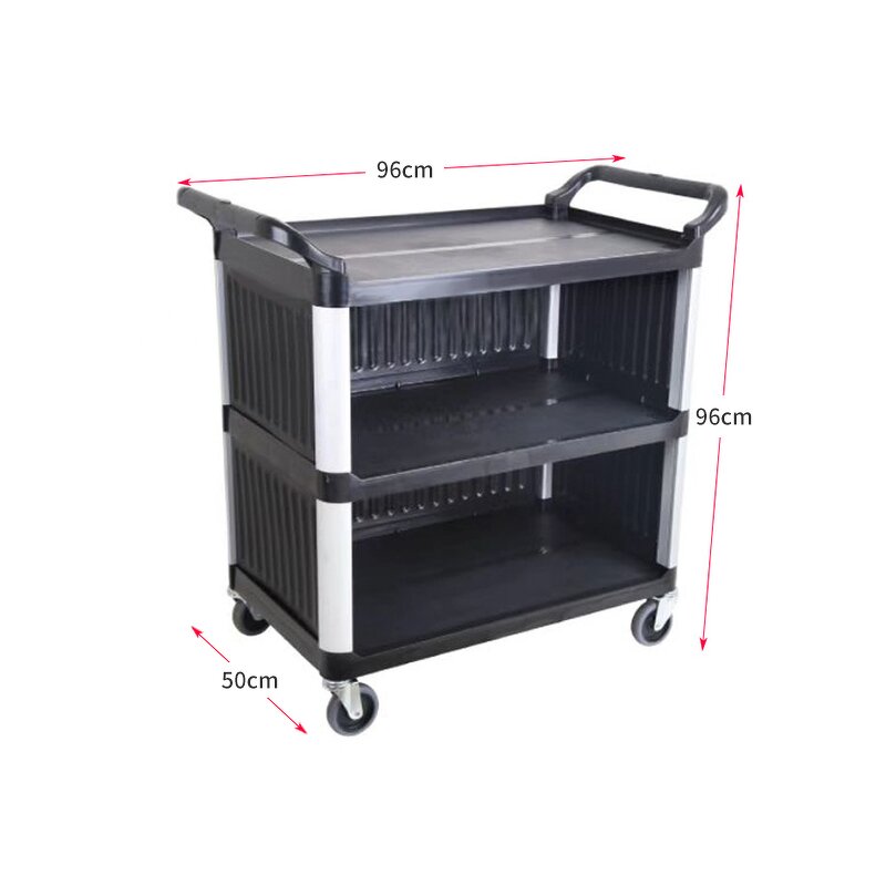 Kitchen Trolley Manufacturer - OEM/ODM Custom 3 Layer Stainless Steel Kitchen Trolley Plastic Hotel Service Trolley