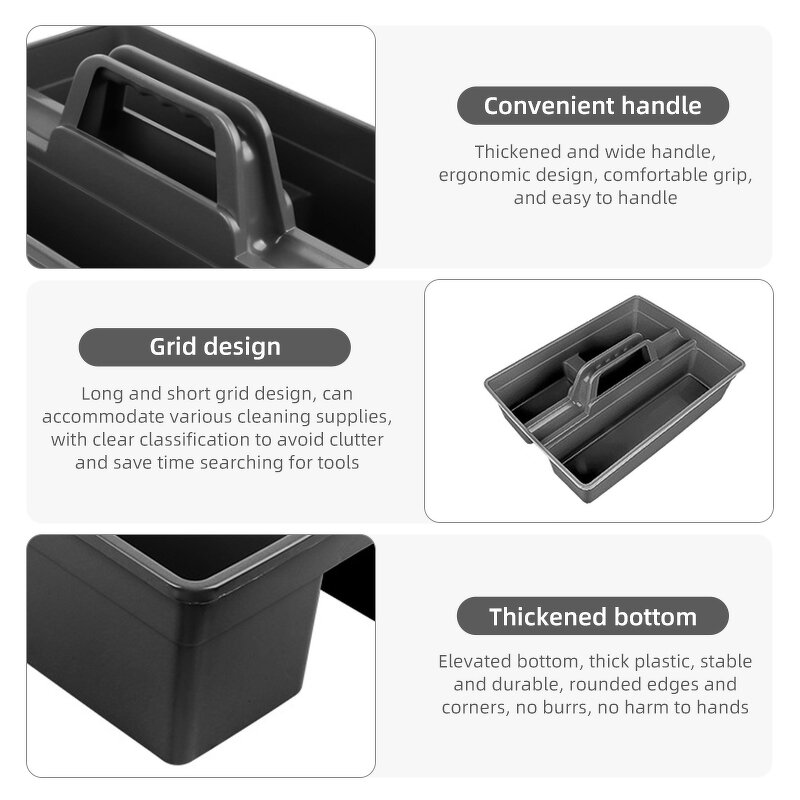 Plastic Storage Basket Factory - OEM/ODM Custom Industrial 2 Compartment Plastic Storage Basket for Cleaning Supplies