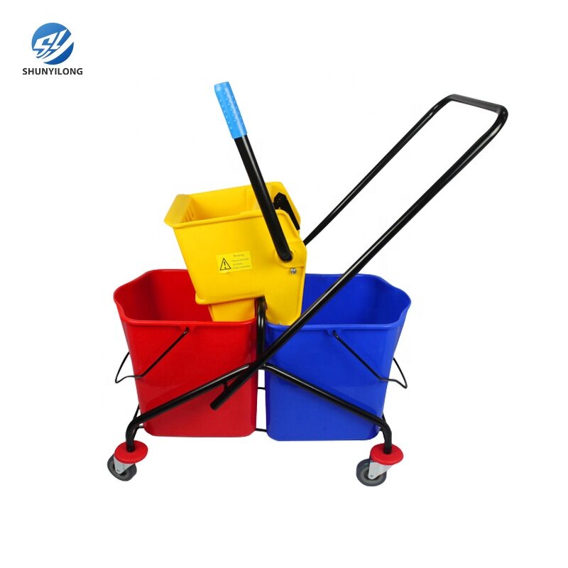 Double Bucket PP Plastic Mop Trolley Manufacturer - OEM/ODM Custom OEM Accepted Double Bucket PP Plastic Mop Trolley