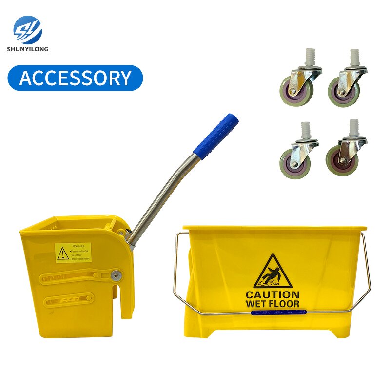 Mop Bucket Factory - OEM/ODM Custom Factory Wholesale Portable Plastic Yellow Wringer Mop Bucket Squeeze 21-25L