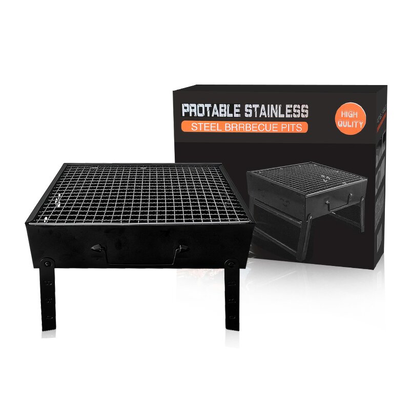 Outdoor BBQ Grill Factory - OEM/ODM Custom Outdoor Portable Korean Carbon Barbecue Stove Metal Folding BBQ Grill