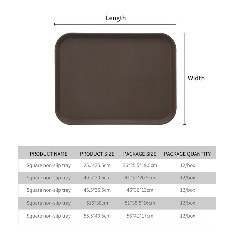 Non Slip Serving Tray Factory - OEM/ODM Custom Skid Proof Non Slip PP Serving Tray Round Rectangle Dinner Tray