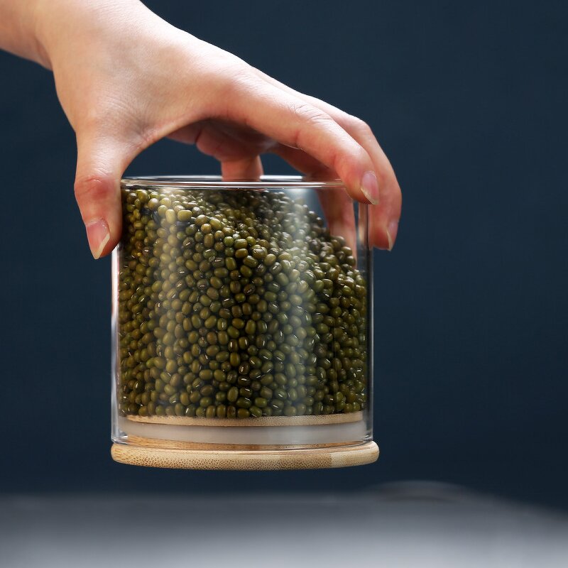 Glass Storage Jar Factory - OEM/ODM Custom Best Price High Borosilicate Glass Food Storage Jar Bamboo Lid 1000ML