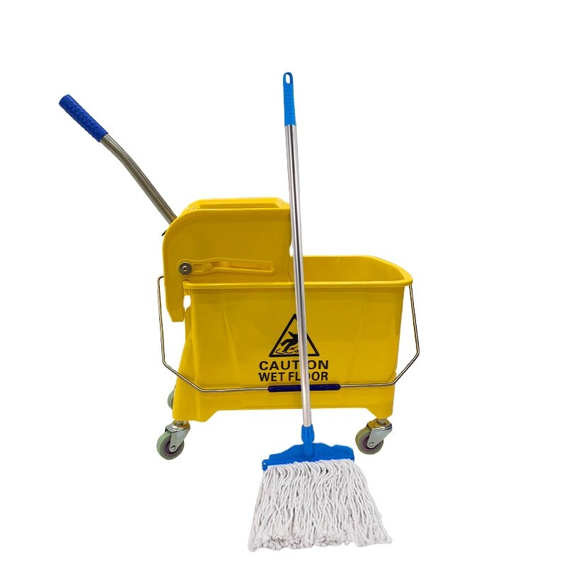 Mop Bucket Factory - OEM/ODM Custom Factory Wholesale Portable Plastic Yellow Wringer Mop Bucket Squeeze 21-25L