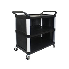 Plastic Service Trolley Factory - OEM/ODM Custom Factory Direct 3 Tier Plastic Service Trolley Durable Hotel Food Cart