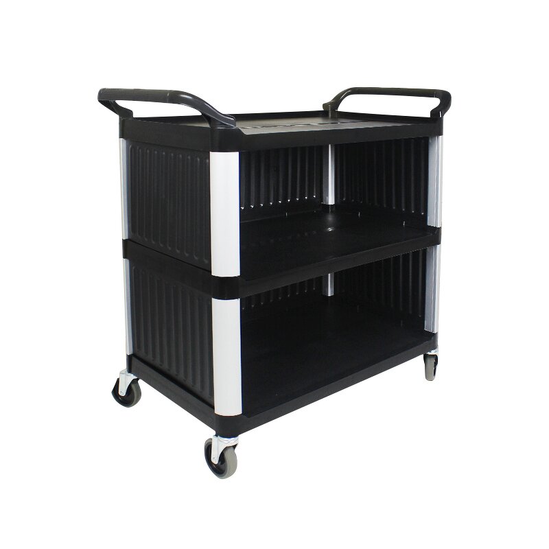 Plastic Service Trolley Factory - OEM/ODM Custom Factory Direct 3 Tier Plastic Service Trolley Durable Hotel Food Cart