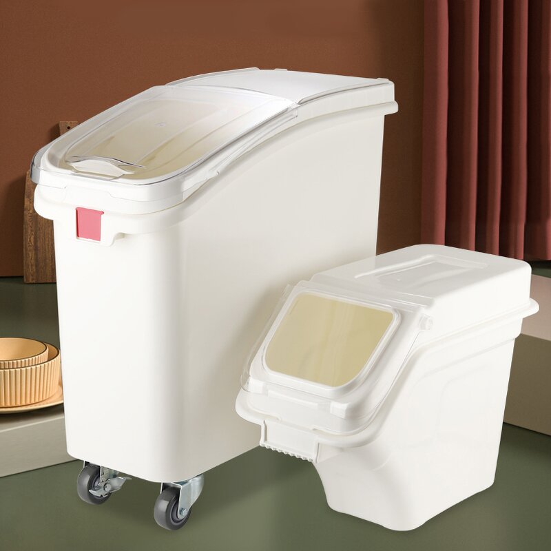 Food Storage Container Box Manufacturer - OEM/ODM Custom Food Storage Container Box Rice Container Cereal Dispenser with Wheel