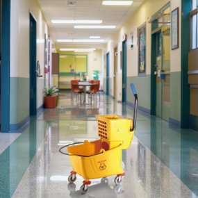 Mop Bucket Manufacturer - OEM/ODM Custom Industrial Office Size 20L Mop Bucket with Wheels Down Press for Floor