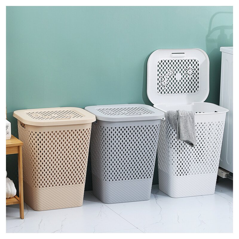 Clothes Basket Manufacturer - OEM/ODM Custom Hot Selling Large Plastic Clothes Basket Toy Storage Basket with Lid