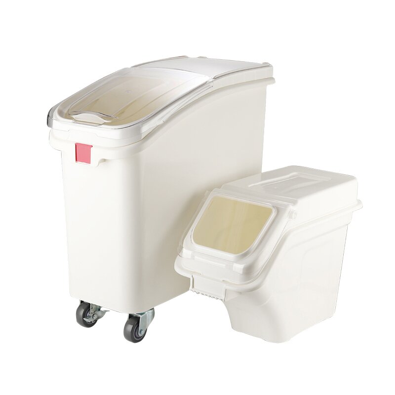 Rice Storage Container Factory - OEM/ODM Custom 40L Food Rice Storage Container with Wheels Flour Cereal Storage Box