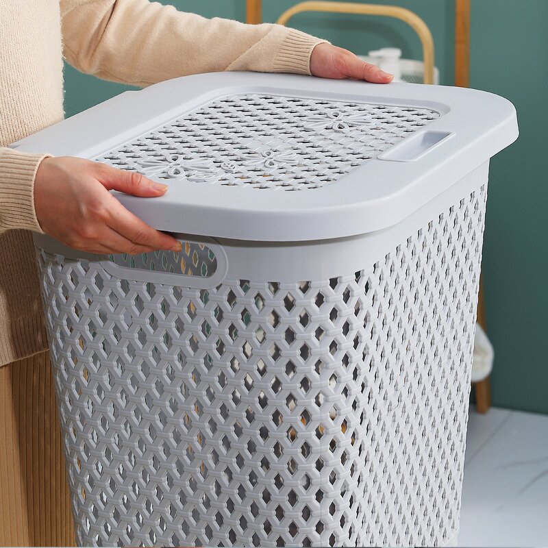 Clothes Basket Manufacturer - OEM/ODM Custom Hot Selling Large Plastic Clothes Basket Toy Storage Basket with Lid