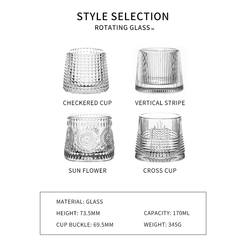 Whiskey Glass Manufacturer - OEM/ODM Custom High Quality Tilting Rolling Drinking Glasses Rock Trapezoid Whiskey Glass