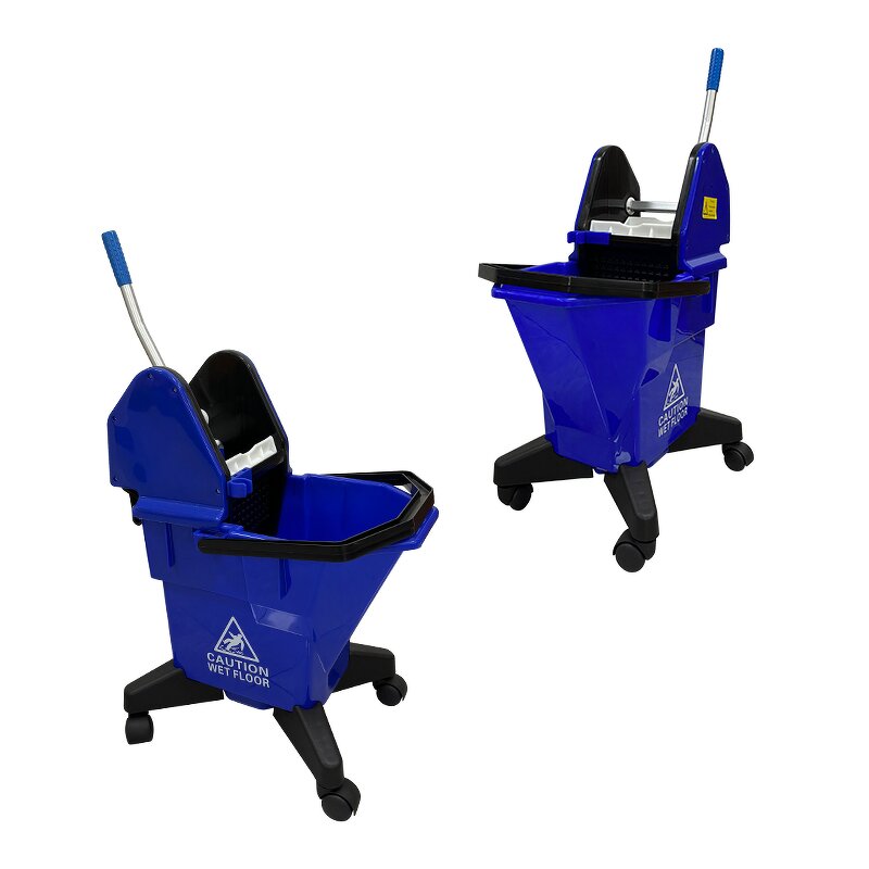 Plastic Wringer Trolley Mop Bucket Manufacturer - OEM/ODM Custom Wholesale Durable Blue Plastic Wringer Trolley Mop Bucket