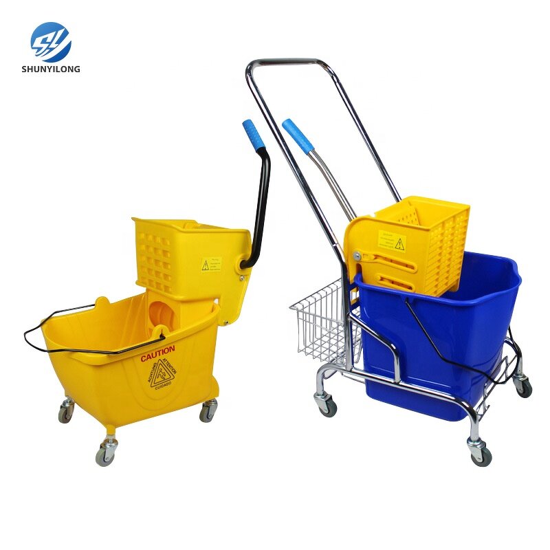 PP Plastic Mop Wringer Trolley Factory - OEM/ODM Custom 36L Hotel PP Plastic Single Mop Wringer Trolley Bucket