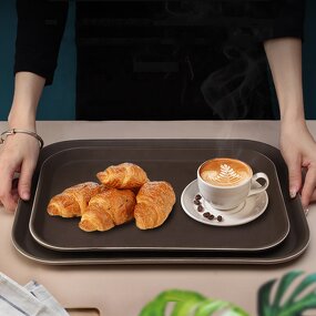 Skid Proof Dinner Tray Factory - OEM/ODM Custom Skid Proof Non Slip Fiberglass Plastic Dinner Tray PP Material Square