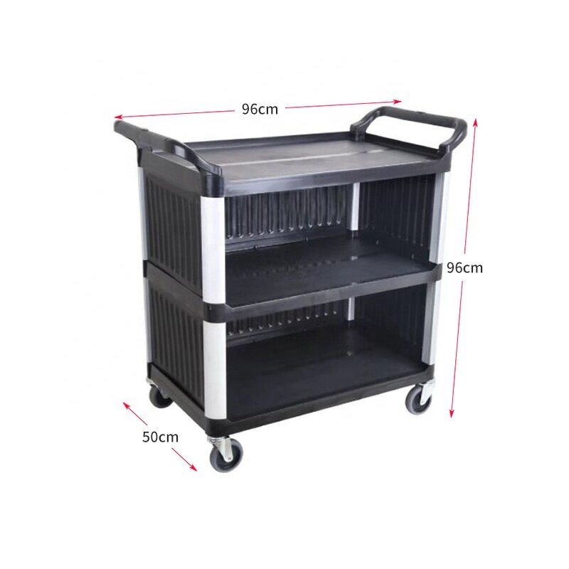 Commercial Kitchen Food Service Cart Factory - OEM/ODM Custom Commercial Kitchen Food Service Cart 3 Tier Utility Trolley
