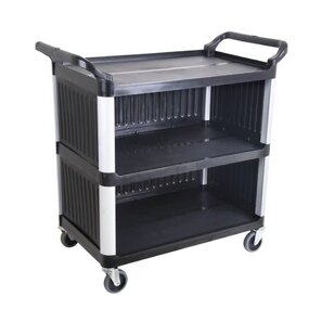 Plastic Food Trolley Manufacturer - OEM/ODM Custom Durable 3 Tier Plastic Food and Catering Trolley with Door