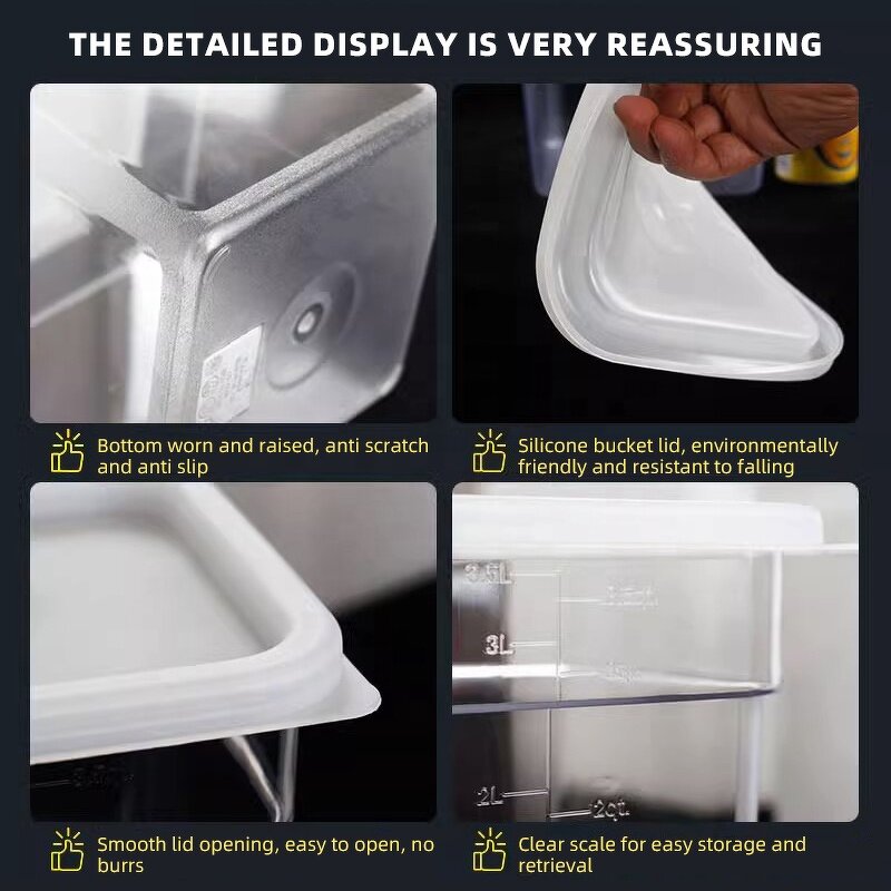 Plastic Ingredient Storage Box Manufacturer - OEM/ODM Custom 2L-22L Plastic PC Ingredient Storage Box Commercial Kitchen