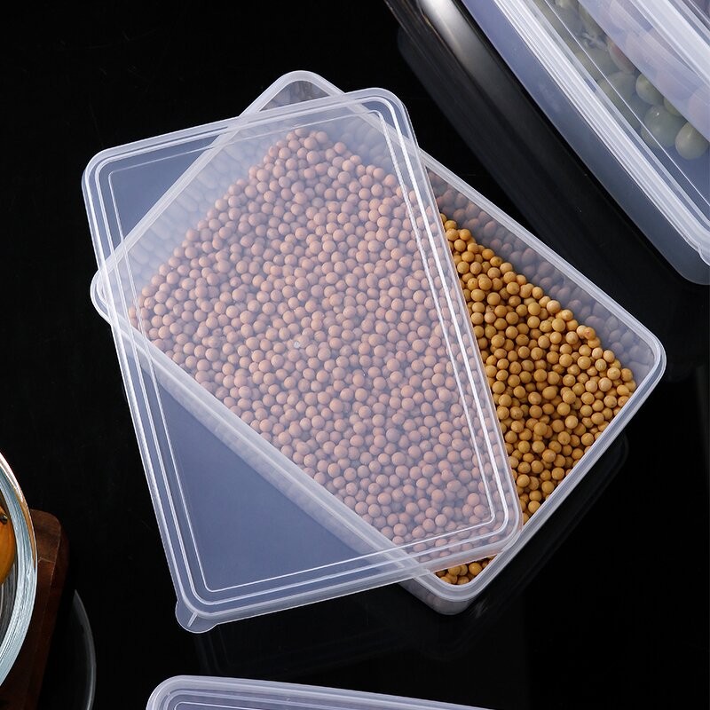 Rice Container Factory - OEM/ODM Custom Rectangle Kitchen Organization Grain Rice Container with Handle Sealed Plastic