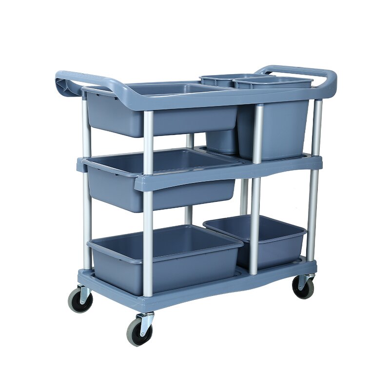 Plastic Food Service Cart Manufacturer - OEM/ODM Custom Latest 3 Tier Plastic Food Service Cart 200kg Load Capacity