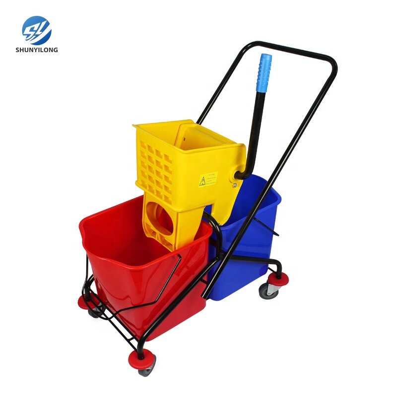 Double Bucket PP Plastic Mop Trolley Manufacturer - OEM/ODM Custom OEM Accepted Double Bucket PP Plastic Mop Trolley