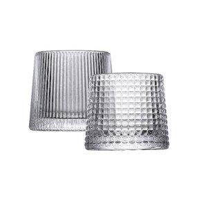 Whiskey Glass Manufacturer - OEM/ODM Custom High Quality Tilting Rolling Drinking Glasses Rock Trapezoid Whiskey Glass