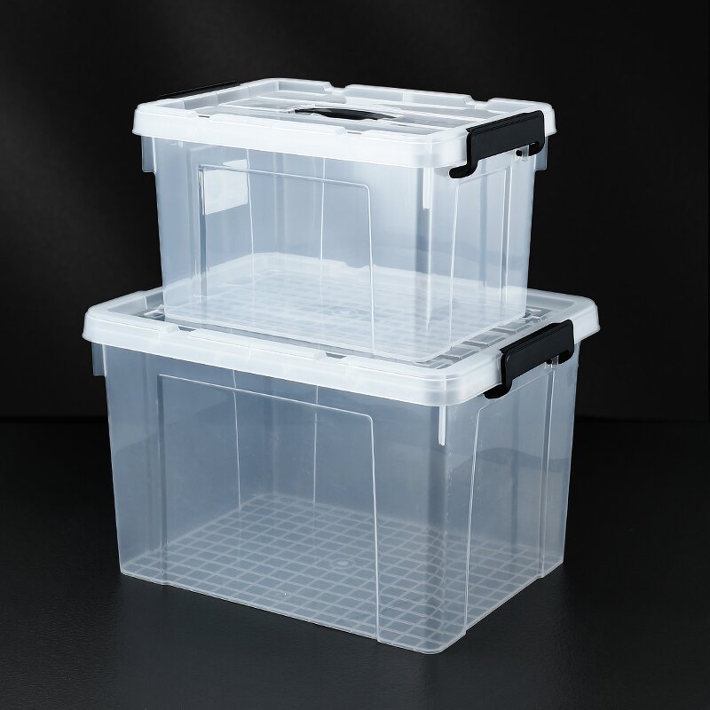 Plastic Storage Box Manufacturer - OEM/ODM Custom Transparent Plastic Storage Box with Handle and Wheels Wholesale