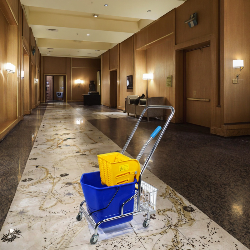 PP Plastic Mop Wringer Trolley Factory - OEM/ODM Custom 36L Hotel PP Plastic Single Mop Wringer Trolley Bucket