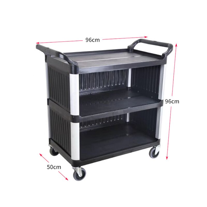 Plastic Food Trolley Manufacturer - OEM/ODM Custom Durable 3 Tier Plastic Food and Catering Trolley with Door