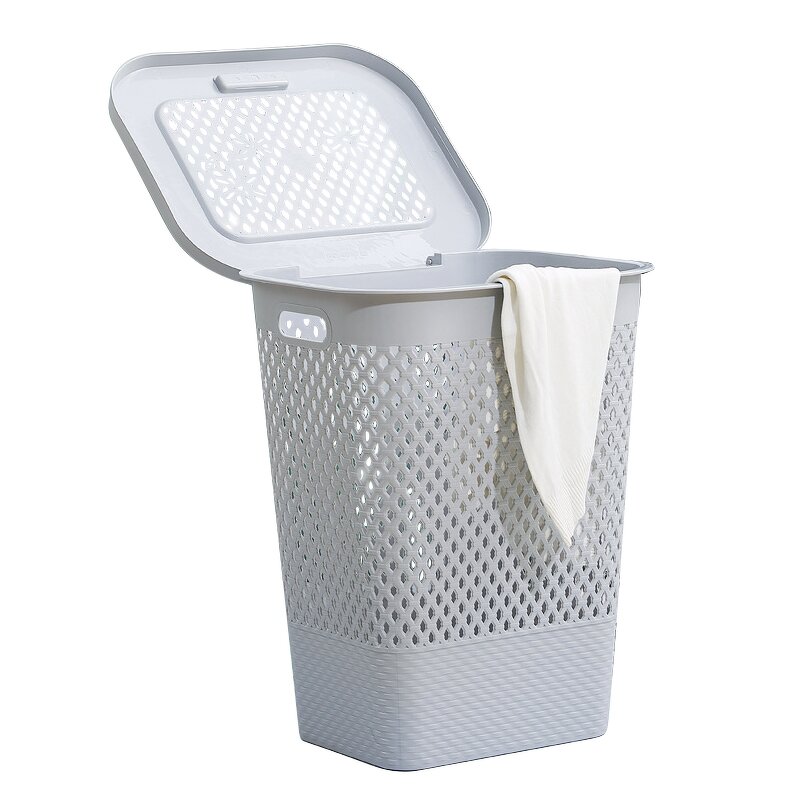 Laundry Basket Factory - OEM/ODM Custom Wholesale Plastic Clothes Basket Large Laundry Hamper with Lid