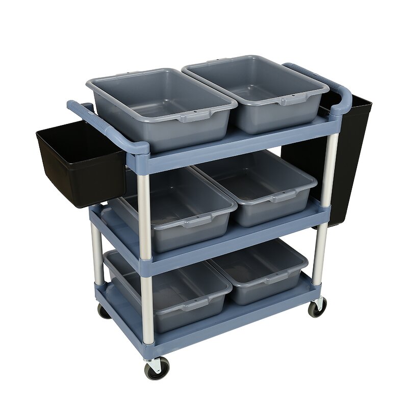 Plastic Food Service Cart Manufacturer - OEM/ODM Custom Latest 3 Tier Plastic Food Service Cart 200kg Load Capacity