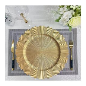 Plastic Charger Plates Factory - OEM/ODM Custom Wholesale 13 Inch Pink Elegant Decorative Plastic Gold Charger Plates