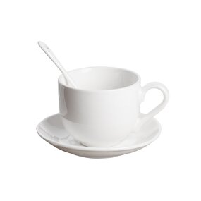 Porcelain Tea Cup Manufacturer - OEM/ODM Custom Custom Logo 300ml Fine Bone China Porcelain Tea Cup and Saucer Set