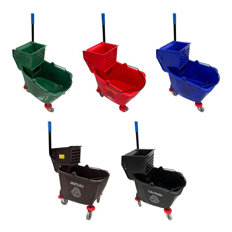 Plastic Wringer Trolley Mop Bucket Manufacturer - OEM/ODM Custom Wholesale Durable Blue Plastic Wringer Trolley Mop Bucket