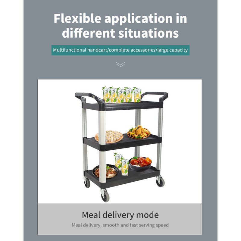 Restaurant Cleaning Service Cart Factory - OEM/ODM Custom Special Restaurant Hotel Cleaning Service Cart for Food Delivery