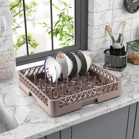 Dish Rack Manufacturer - OEM/ODM Custom Hot Sales Sustainable Non-Folding PP Dish Rack for Glass Tableware