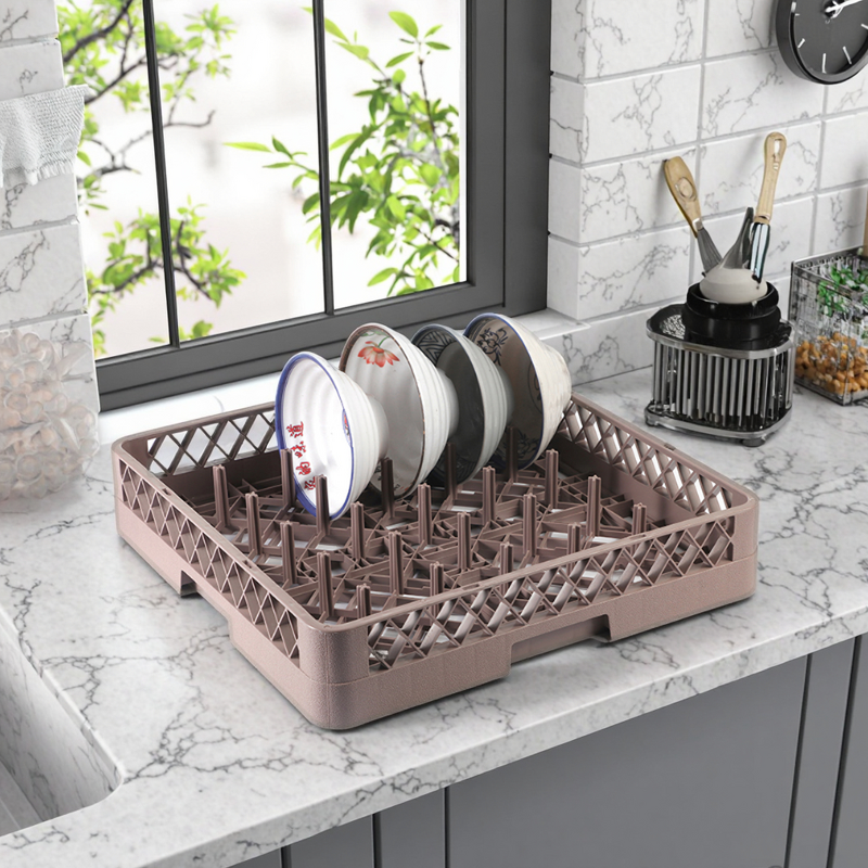 Dish Rack Manufacturer - OEM/ODM Custom Hot Sales Sustainable Non-Folding PP Dish Rack for Glass Tableware