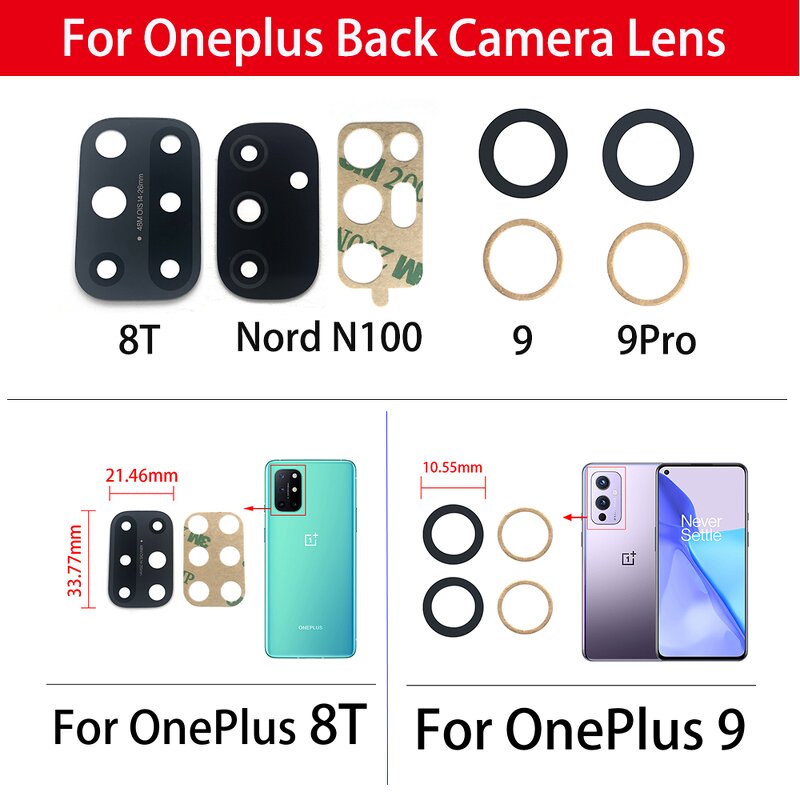 Mobile Phone Camera Glass Lens Holder Factory - Back Rear Camera Glass Lens for Oneplus 8T 9 Pro Nord 100